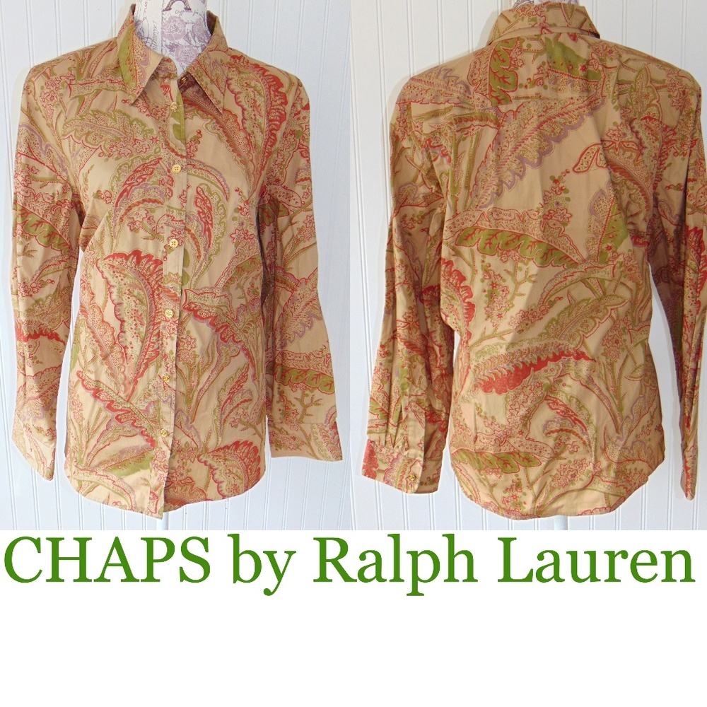 Chaps paisley button down shirt blouse sz. 2X plus